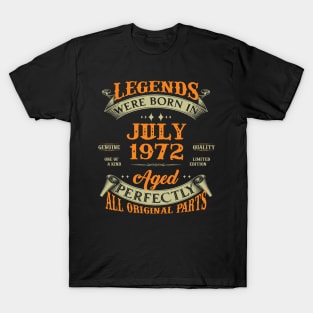 51st Birthday Gift Legends Born In July 1972 51 Years Old T-Shirt